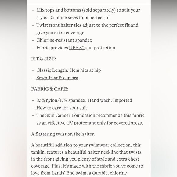 Land's End Criss Cross halter tankini swim top crimson Rose abstract floral Var - Picture 7 of 7